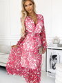 Vzorované dámské 476-1 šaty růžové