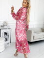 Vzorované dámské 476-1 šaty růžové