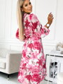 Vzdušné dámské šaty 449-5 v růžové barvě 
