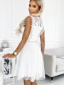 Luxusní dámské šaty 454-1 v bílé barvě