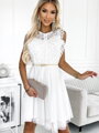Luxusní dámské šaty 454-1 v bílé barvě