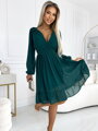 Elegantní dámské 538-2 šaty ve smaragdové barvě