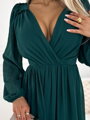 Elegantní dámské 538-2 šaty ve smaragdové barvě