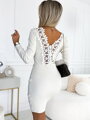 Pletené dámské bílé šaty 532-1 