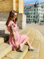 Dámské letní šaty s volánem v růžové barvě MFY ART 22751