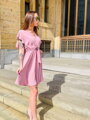 Dámské letní šaty s volánem v růžové barvě MFY ART 22751