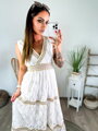 Dlouhé dámské krajkové šaty v nádherné bílé barvě 