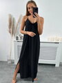 Krásné dámské dlouhé šaty v černé barvě 