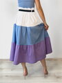 Dámská stylová dlouhá sukně fialová s modrou 
