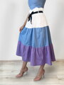 Dámská stylová dlouhá sukně fialová s modrou 