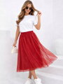 Dámská tylová červená sukně s podšívkou