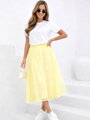 Dámská tylová midi sukně ve žluté barvě 