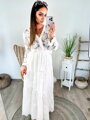 Madeirová dlouhá dámská sukně bílá 