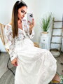 Madeirová dlouhá dámská sukně bílá 