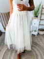 Nádherná tylová sukně v bílé barvě