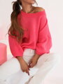 Pohodlný dámský svetr SW201-24 růžový 
