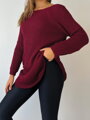 Dámský pletený burgundy svetr