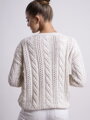 Dámský svetr s pleteným vzorem LOGAN Cream