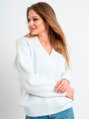 Stylový pletený svetr ELIF v bílé barvě