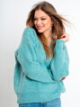 Trendy pletený svetr ELIF v mentolové barvě