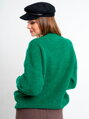 Dámský svetr s výstřihem ELIF v zelené barvě