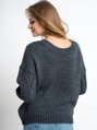 Dámský svetr s výraznou pleteninou HESS graphite 