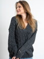 Dámský svetr s výraznou pleteninou HESS graphite 