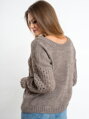 Pohodlný svetr s pleteninou HESS mocca