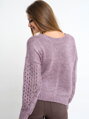Pletený svetr s hlubokým výstřihem HESS purple