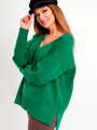 Zelený oversize prodloužený svetr ORION 