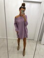 Trendy pletený svetr SW06-20 lila fialový