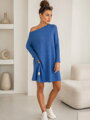 Oversize prodloužený svetr SW06-20 modrý