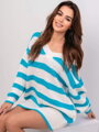 Pohodlný pletený svetr SW111-22 blue
