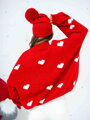 Červený dámský svetřík SW194-23 KISSES