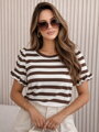Dámske pruhované tričko s krátkym rukávom
