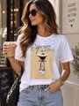 Dámské bílé bavlněné tričko Espresso Martini
