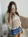 Trendy dámský krajkový croptop 