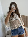 Trendy dámský krajkový croptop 