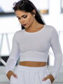 Bavlněný CROP TOP VSB AMI - bílý/černý