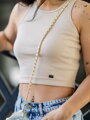 Dámský vroubkovaný croptop VSB LOLLY béžový 