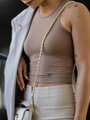 Pohodlný dámský VSB LOLLY croptop v hnědé barvě