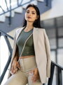 Dámský croptop VSB LOLLY oliva 