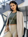 Dámský croptop VSB LOLLY oliva 