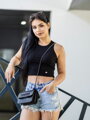 Černý dámský vroubkovaný croptop VSB LOLLY 