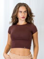 Dámsky croptop v hnedej farbe VSB PATTY