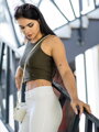 Croptop damski VSB SIDESKIN khaki