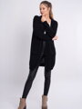 Dlouhý pletený svetr-kardigan MERYL černý