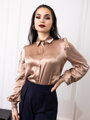 Saténová dámská béžová halenka VSB ELEGANT