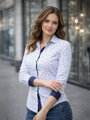 Bílá vzorovaná dámská košile Slim Fit VS-DK1869