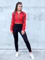 Crop Top mikina do pasu VSB LEA red